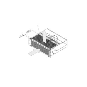Air Deflector Plate for 19" Pusher Fan- 3 U- Hose Connection Rear