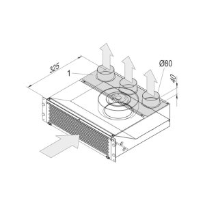 Air Deflector Plate for 19" Pusher Fan- 3 U- Upper Front