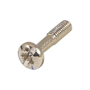 Collar Screw, Cross Recess/Slotted, M2.5 x 12.3 mm, Steel, Nickel Plated, 100 pieces