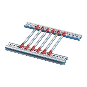 Guide Rail End Piece, 4.4" PCB Type, Groove Width 2 mm, Red