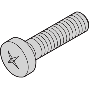 Panhead Screw, Pozidriv, Cross Recess M2.5 x 5, Steel Nickel Plated, 10PCS